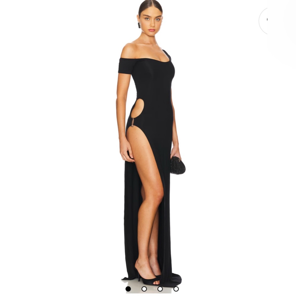 Sid Neigum  Side Cutout Off Shoulder Dress in Black size XS